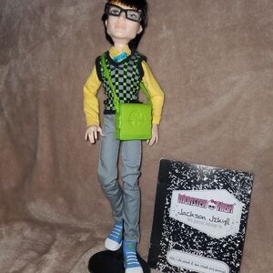 Monster High Doll with Green Bag and Yellow Shirt